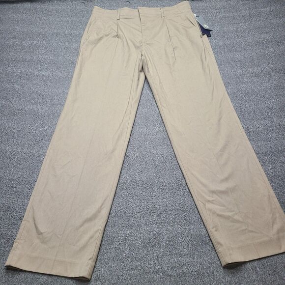 Kilburne‎ Finch Pants Mens 34x32 Khaki Straight Fit Comfort Waistband Stretch - Picture 1 of 8